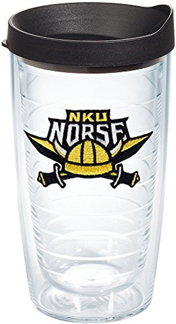 Tervis 1235859 Northern Kentucky Norse Logo Insulated Tumbler with Emblem and Black Lid, 16oz, Clear