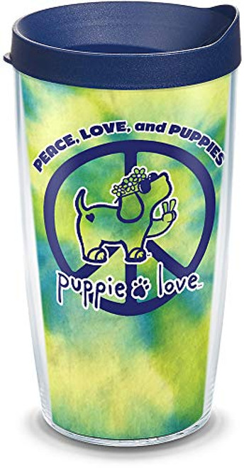 Tervis 1307909 Love-Peace Puppy Insulated Tumbler with Wrap and Navy Lid 16oz Clear Tervis 1307909 Love-Peace Puppy Insulated Tumbler with Wrap and Navy Lid 16oz Clear