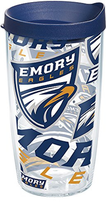Tervis 1272302 Emory Eagles All Over Tumbler with Wrap and Navy Lid 16oz, Clear Tervis 1272302 Emory Eagles All Over Tumbler with Wrap and Navy Lid 16oz, Clear