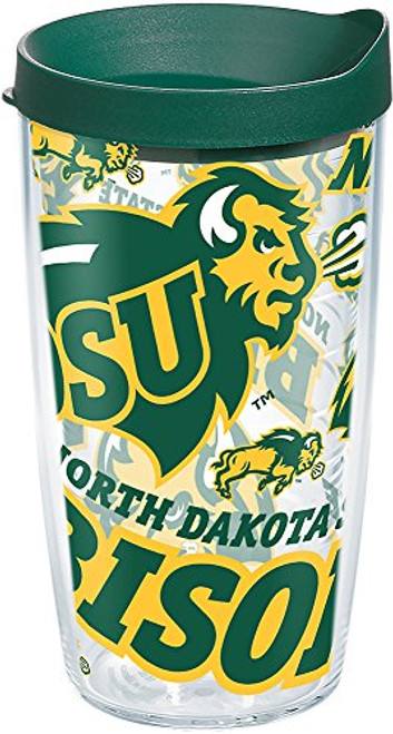 Tervis 1264254 North Dakota State Bison All Over Tumbler with Wrap and Hunter Green Lid 16oz, Clear Tervis 1264254 North Dakota State Bison All Over Tumbler with Wrap and Hunter Green Lid 16oz, Clear