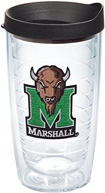 Tervis 1252035 Marshall Thundering Herd Logo Insulated Tumbler with Emblem and Black Lid, 16oz, Clear Tervis 1252035 Marshall Thundering Herd Logo Insulated Tumbler with Emblem and Black Lid, 16oz, Clear