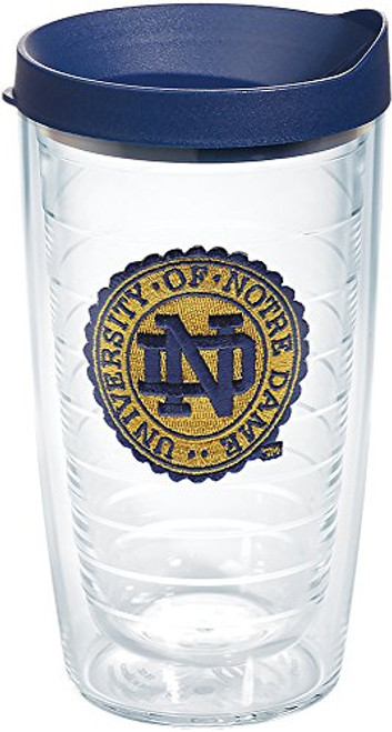 Tervis 1275219 Notre Dame Fighting Irish Seal Tumbler with Emblem and Navy Lid 16oz, Clear Tervis 1275219 Notre Dame Fighting Irish Seal Tumbler with Emblem and Navy Lid 16oz, Clear