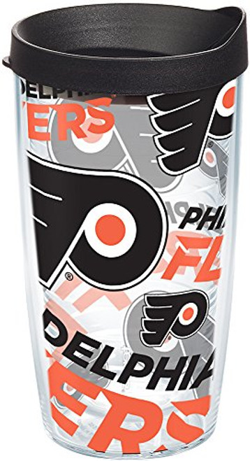Tervis 1285553 NHL Philadelphia Flyers All Over Insulated Tumbler with Wrap and Black Lid 16oz Clear Tervis 1285553 NHL Philadelphia Flyers All Over Insulated Tumbler with Wrap and Black Lid 16oz Clear