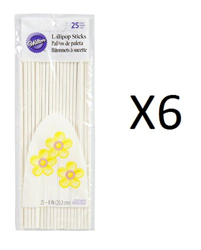 Wilton Bulk Buy Lollipop Sticks 25 pack 8 inch W9320 (6-Pack)