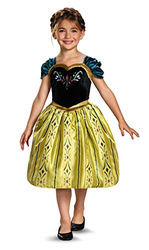 Disneys Frozen Anna Coronation Gown Classic Girls Costume, X-Small/3T-4T