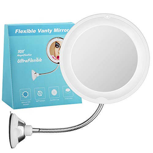 10X Magnifying Mirror with Light Makeup Mirror with Lights LED Lighted Makeup Mirror Vanity Mirror with Lights Flexible Gooseneck Mirror with Lights with Powerful Suction Cup 10X Magnifying Mirror with Light Makeup Mirror with Lights LED Lighted Makeup Mirror Vanity Mirror with Lights Flexible Gooseneck Mirror with Lights with Powerful Suction Cup