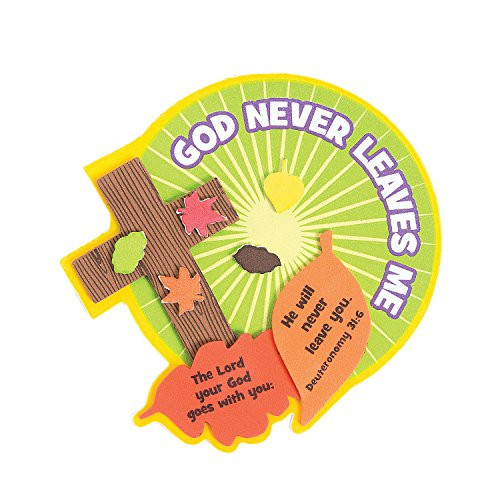 Fun Express God Never Leaves Me Magnet Kits (Makes 12) Christian Crafts for Kids