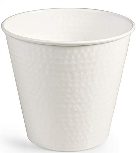 Monarch Abode Classic White Monarch Hand Hammered Metal Wastebasket