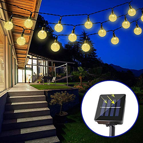 Solar String Light Outdoor 28ft 30LED Crystal Ball Waterproof Globe String Lights Solar Powered Fairy Lighting for Garden, Lawn, Party, Wedding, Festivals Decorations (Warm White) Solar String Light Outdoor 28ft 30LED Crystal Ball Waterproof Globe String Lights Solar Powered Fairy Lighting for Garden, Lawn, Party, Wedding, Festivals Decorations (Warm White)