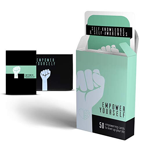 Empower Yourself  50 Mindfulness Question Cards and a Guided Daily Journal - for Therapy Card Games, Journaling, Self Help, Self Care or Inspirational Meditation Gifts.
