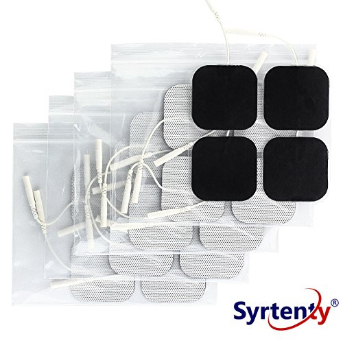 Syrtenty TENS Unit Electrodes Pads 2x2 20 Pcs Replacement Pads Electrode Patches For Electrotherapy