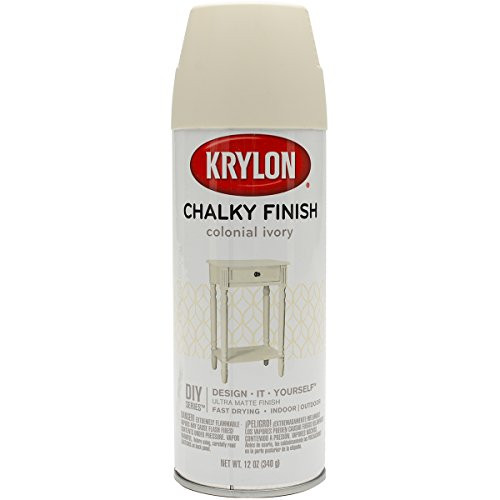 Krylon K04108007 Chalky Finish Spray Paint, Colonial Ivory, 12 Ounce