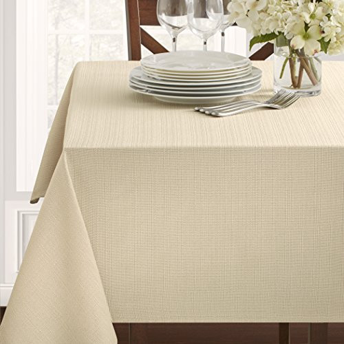 Textured Fabric Tablecloth, Flax, 60" x 84" Rectangular