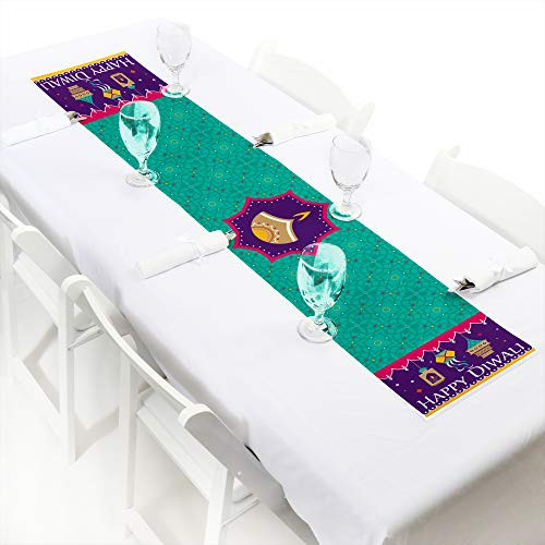 Big Dot of Happiness Happy Diwali - Petite Festival of Lights Party Paper Table Runner - 12 x 60 inches