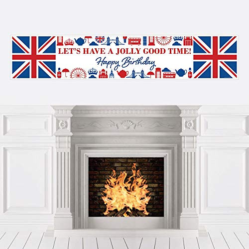Big Dot of Happiness Cheerio, London - British UK Birthday Party Decorations Party Banner