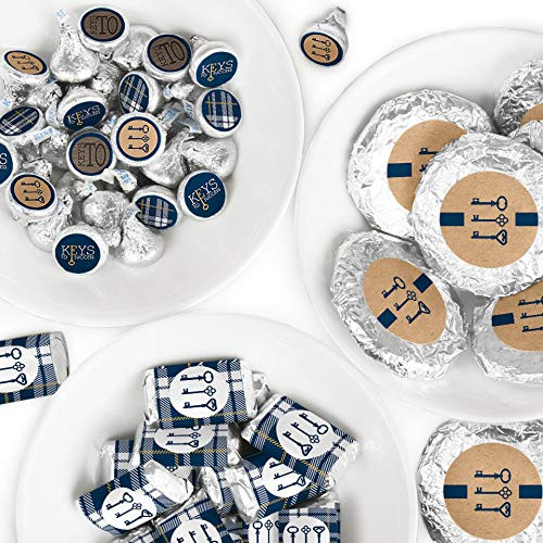 Grad Keys to Success - Mini Candy Bar Wrappers, Round Candy Stickers and Circle Stickers - Graduation Party Candy Favor Sticker Kit - 304 Pieces