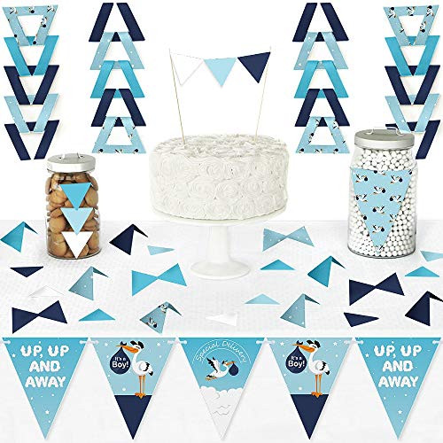Big Dot of Happiness Boy Special Delivery - Diy Pennant Banner Decorations - It's A Boy Stork Baby Shower Triangle Kit - 99 Pieces