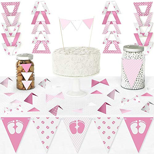 Big Dot of Happiness Baby Feet Pink - Diy Pennant Banner Decorations - Girl Baby Shower Triangle Kit - 99 Pieces Big Dot of Happiness Baby Feet Pink - Diy Pennant Banner Decorations - Girl Baby Shower Triangle Kit - 99 Pieces