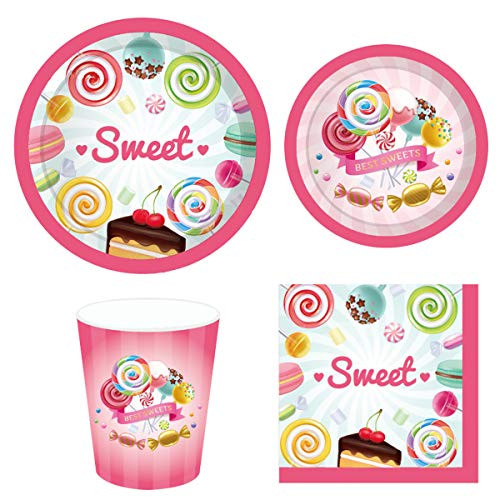 Cieovo Candyland Party Supplies Set for 16 Guests Including Dinner Plates, Dessert Plates, Lunch Napkins, Cups for Baby Shower Wedding Family Activity Lollipop Theme birthday Party Decorations Cieovo Candyland Party Supplies Set for 16 Guests Including Dinner Plates, Dessert Plates, Lunch Napkins, Cups for Baby Shower Wedding Family Activity Lollipop Theme birthday Party Decorations