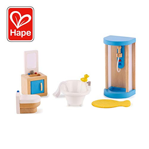 Hape Wooden Doll House Furniture Family Bathroom Set Hape Wooden Doll House Furniture Family Bathroom Set