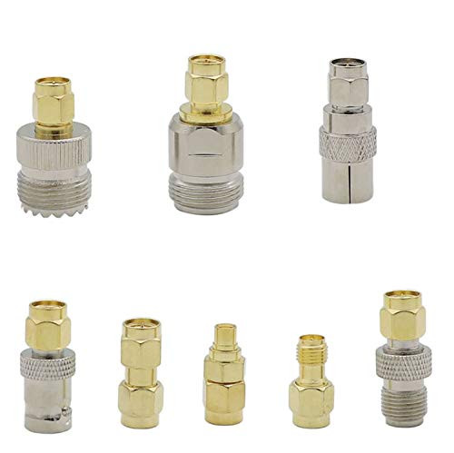 8 Pieces SMA to BNC RF Coaxial Adapter Male Female Coax Connector BNC to Connector Kit