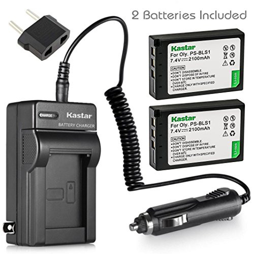 Kastar 2 Pack PS-BLS1 BLS-1 Battery and Charger for Olympus Evolt E-420 E-410 E-400 E-450 E-600 E-620 PEN E-PL1 E-P1 E-P2 E-PL3 E-PM1 E-P3 Digital Camera