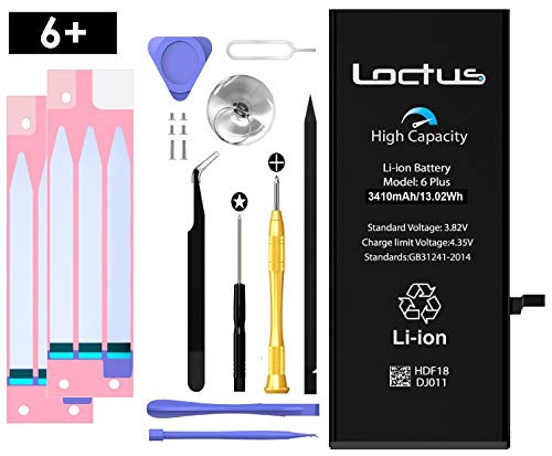 Replacement Battery with Complete Tool Kit for iPhone 6 Plus by Loctus-Blockchain with Detailed Instructions, Extra Adhesives and Screws 24 Months Warranty