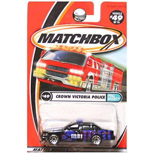 Matchbox Pull Over Crown Victoria Police Car Black #49