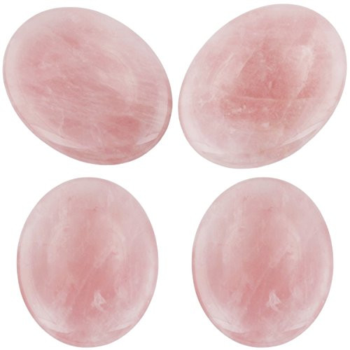 mookaitedecor Rose Quartz Thumb Worry Stone, Pocket Palm Stones Crystal Healing Reiki Stress Relief Pack of 4, Oval Shape mookaitedecor Rose Quartz Thumb Worry Stone, Pocket Palm Stones Crystal Healing Reiki Stress Relief Pack of 4, Oval Shape