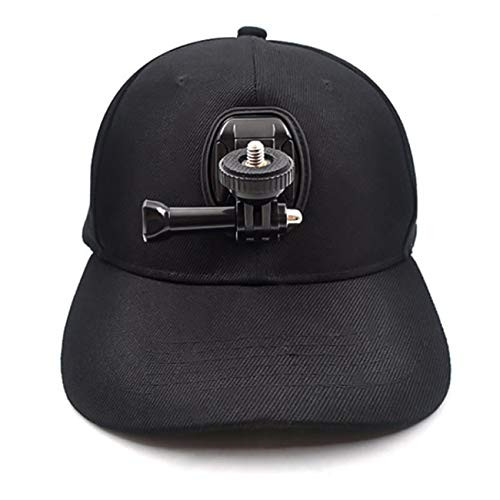 Oriolus Baseball Hat Cap Camera Mount for DJI OSMO Packet OSMO GoPro HERO8 Action Camera Insta360 ONE X 360 Action Insta360 EVO Action Vedio Camera (Black)
