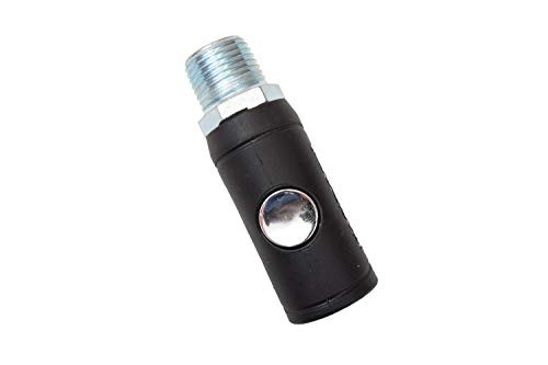Rapidair K9241 Push Button Safety Air Quick Coupler, 1/2 Male NPT, Black