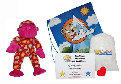 Make Your Own Stuffed Animal Kaledioscope Gorilla Kit - No Sew - With Cute Backpack!