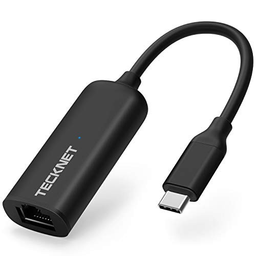 USB-C to Ethernet Adapter, TeckNet USB Thunderbolt 3/Type-C to RJ45 10/100/1000 Mbps Gigabit Ethernet Hub LAN Network Adapter Compatible for MacBook Pro 2018/2017, MacBook Air Chromebook etc. (Black)