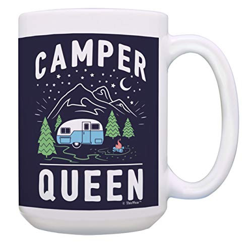 RV Camper Gifts for Women Camper Queen Mug Camping Coffee Cup RV Mug 15-oz Coffee Mug Tea Cup Multi RV Camper Gifts for Women Camper Queen Mug Camping Coffee Cup RV Mug 15-oz Coffee Mug Tea Cup Multi
