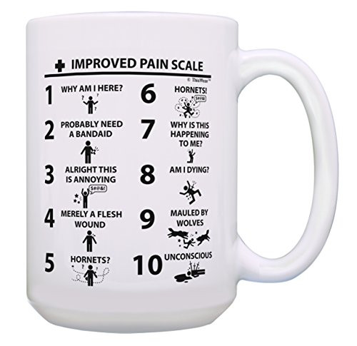 Nurse Practitioner Gift Funny LPN Gifts Improved Pain Scale Medic Gift 15-oz Coffee Mug Tea Cup 15 oz White