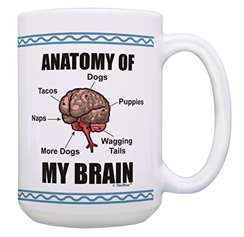 Funny Dog Mug Naps Tacos and Dogs Coffee Cup Humor Gifts Sarcastic Gifts 15-oz Coffee Mug Tea Cup White