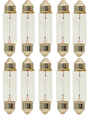 Pack Of 10 Long Life 6411 12V 10W Standard Miniature Replacement Navigation and Interior Light Bulb