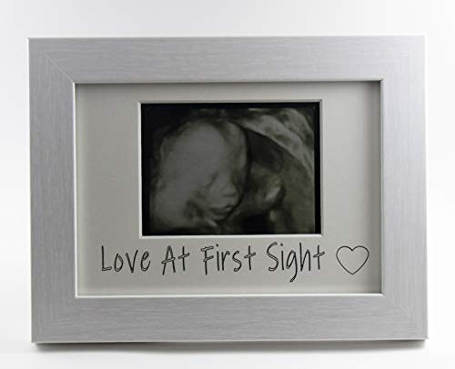 Trove Logic, Sonogram Picture Frame, Love at First Sight, Ultrasound Picture Frame, White, Gift for Expecting Parents, Gift for Grandparents