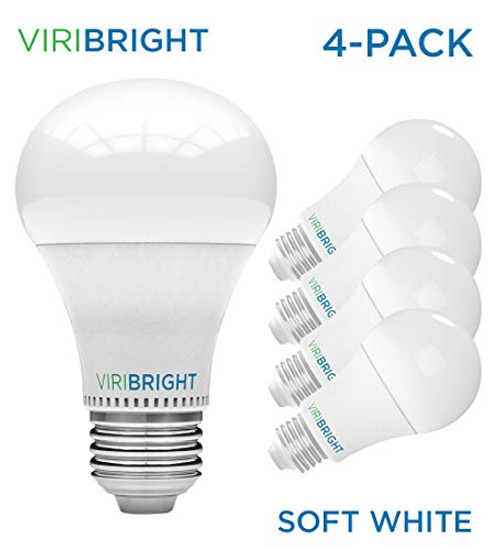 Viribright 100 Watt Equivalent (13W), LED Light Bulbs, Warm White 2700K, A19 100w Bulb, A19 Base Light Bulb, 4 Pack Viribright 100 Watt Equivalent (13W), LED Light Bulbs, Warm White 2700K, A19 100w Bulb, A19 Base Light Bulb, 4 Pack