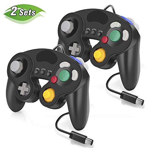 Gamecube Controller for Nintendo Switch, 2 Pack Wired Classic Game Cube NGC Controllers for Wii Nintendo Super Smash Bros Ultimate with Turbo Function (Black)