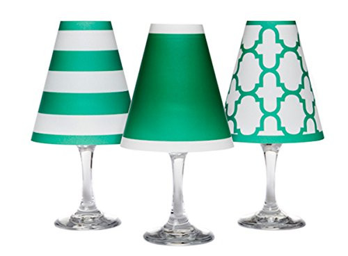 di Potter WS141 Nantucket Paper White Wine Glass Shade, Emerald Green (Pack of 6)