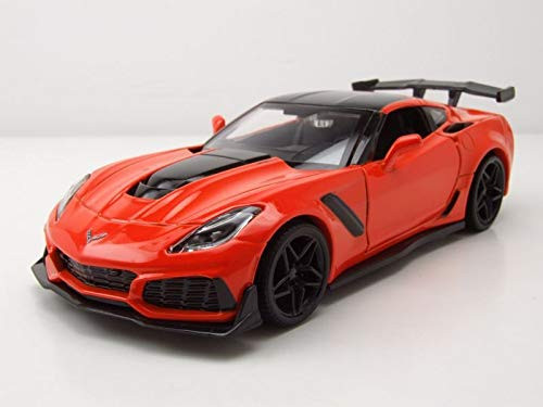 2019 Chevrolet Corvette ZR1 Orange with Black Accents 1/24 Diecast Model Car by Motormax 79356