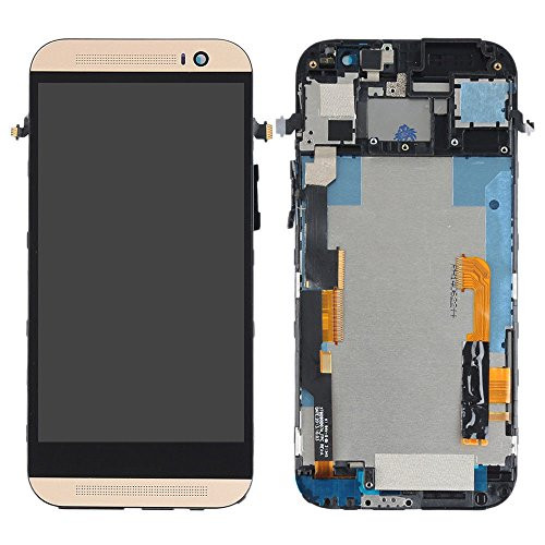 for HTC One M8 One (M8) 831c 6525lvw 6995lvw 2014 Edition LCD Glass Display Touch Screen Digitizer & Frame Assembly GOLD
