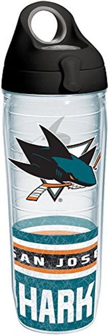 Tervis 1230993 NHL San Jose Sharks Tumbler with Wrap and Black with Gray Lid 24oz Water Bottle, Clear Tervis 1230993 NHL San Jose Sharks Tumbler with Wrap and Black with Gray Lid 24oz Water Bottle, Clear