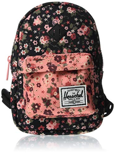 Herschel Heritage Mini Kid's Backpack, Multi Ditsy Floral Black/Flamingo Pink, One Size