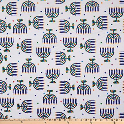 Shannon Fabrics Exclusive Shannon Studio Digital Minky Cuddle Menorah Multi Fabric