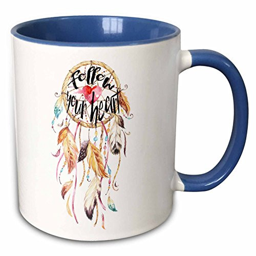 3dRose 265796_6 Follow Your Heart Dream Catcher Mug, 11 oz