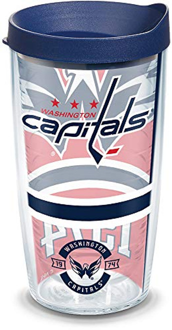 Tervis 1303592 NHL Washington Capitals Top Shelf Insulated Tumbler with Wrap and Navy Lid, 16oz, Clear Tervis 1303592 NHL Washington Capitals Top Shelf Insulated Tumbler with Wrap and Navy Lid, 16oz, Clear