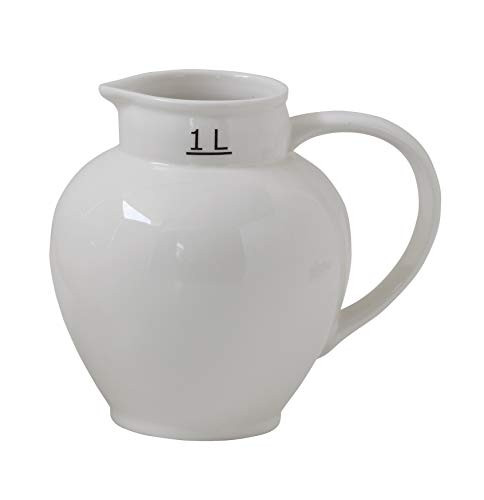 Creative Co-Op Large White Vintage Reproduction Ceramic Pitcher