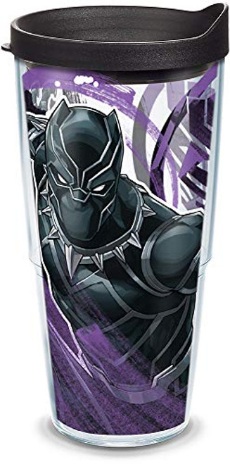 Tervis 1319342 Marvel Panther Iconic Insulated Travel Tumbler with Wrap and Black Lid, 24oz - Tritan, Clear Tervis 1319342 Marvel Panther Iconic Insulated Travel Tumbler with Wrap and Black Lid, 24oz - Tritan, Clear